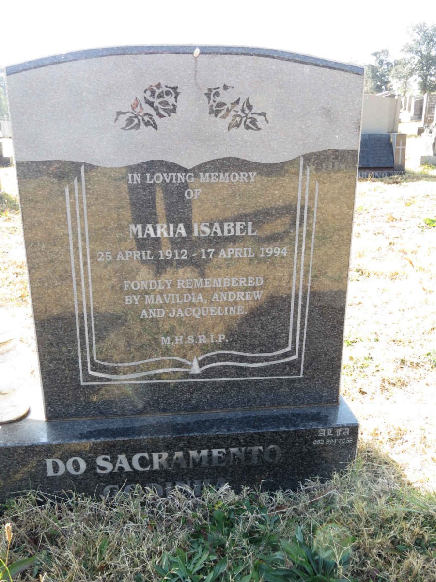 SACRAMENTO Maria Isabel, do 1912-1994