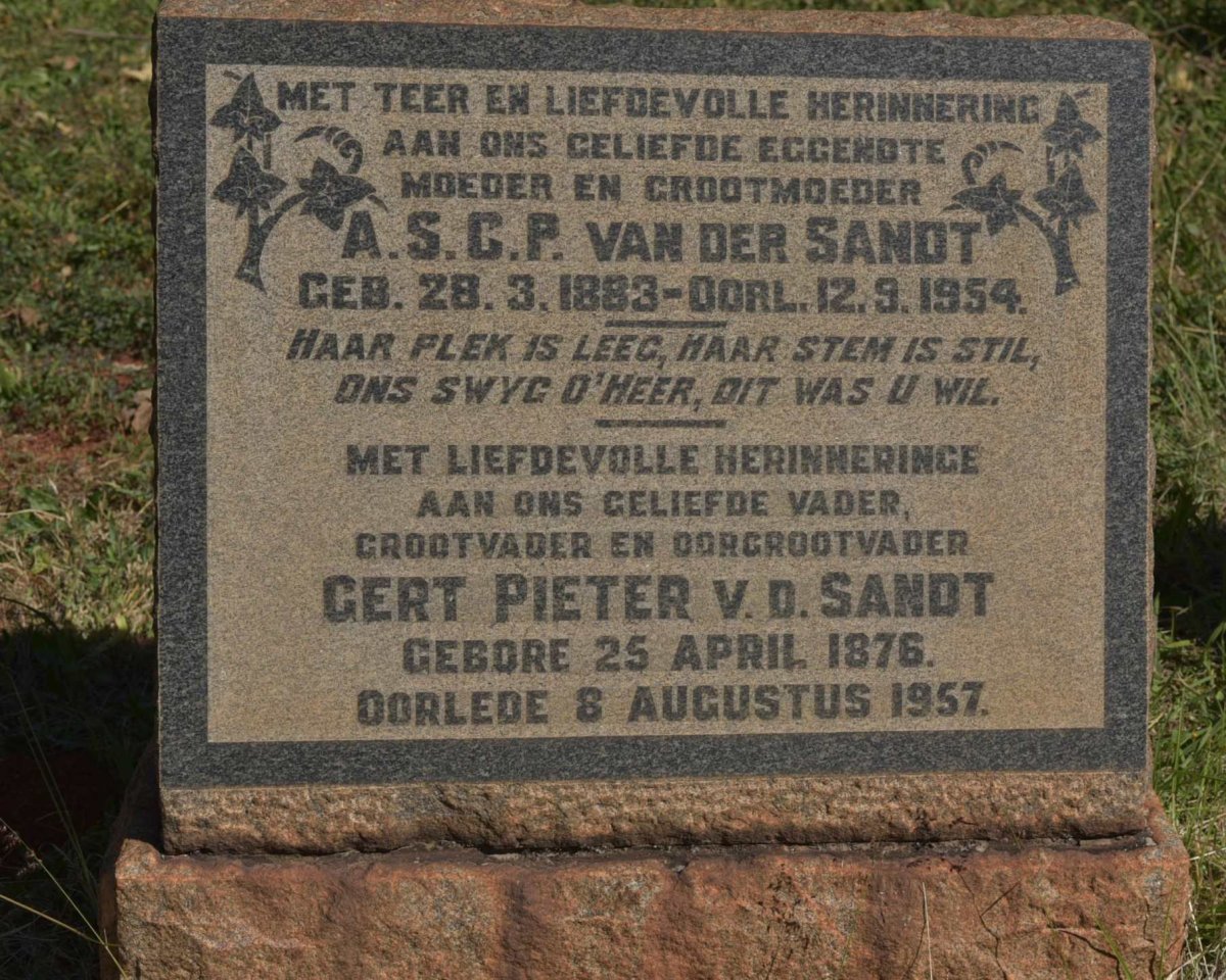 SANDT Gert Pieter, v.d. 1876-1957 &amp; A.S.C.P. 1883-1954