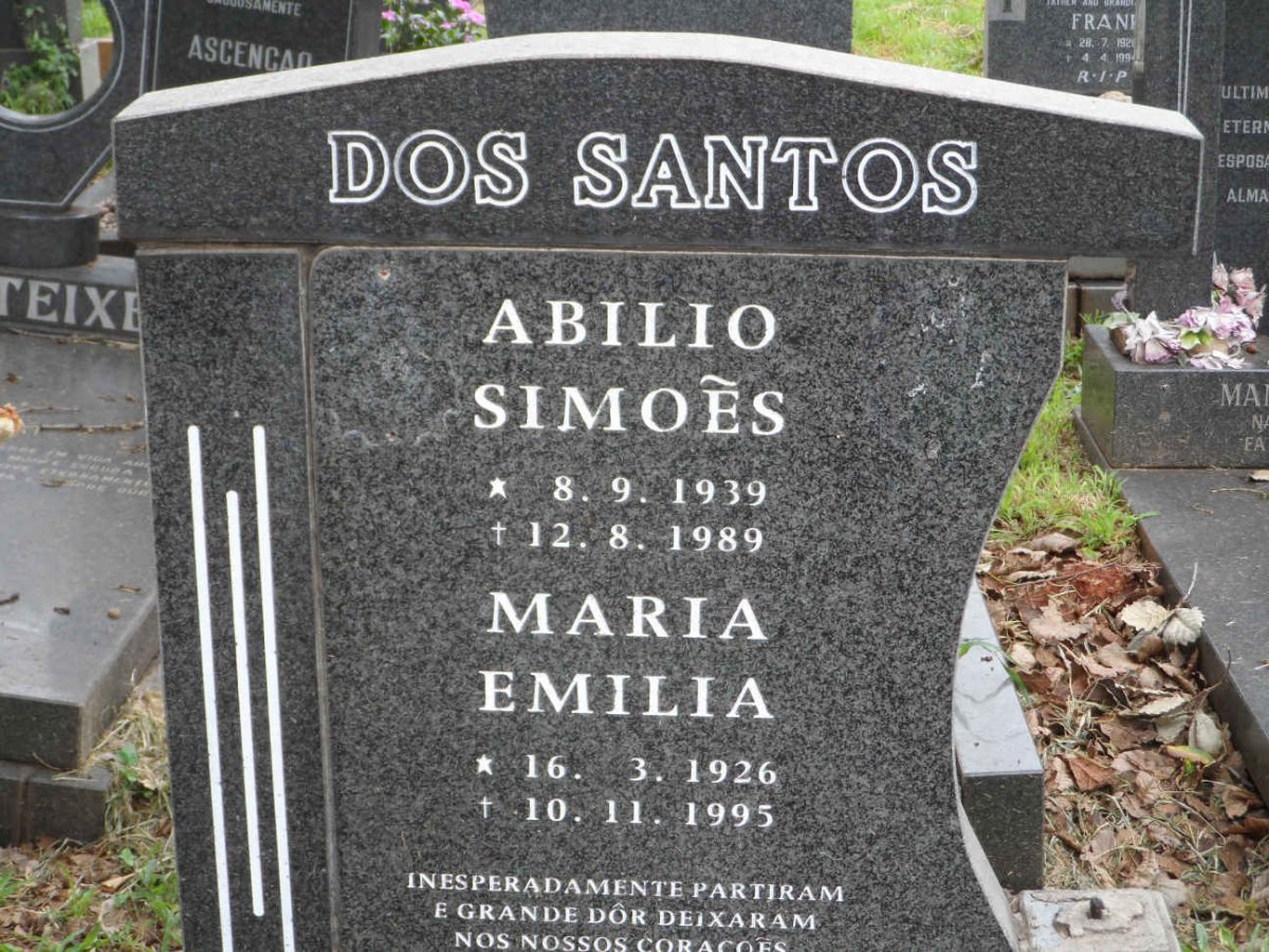 SANTOS Abilio Simoes, dos 1939-1989 :: SANTOS Maria Emilia, dos 1926-1995