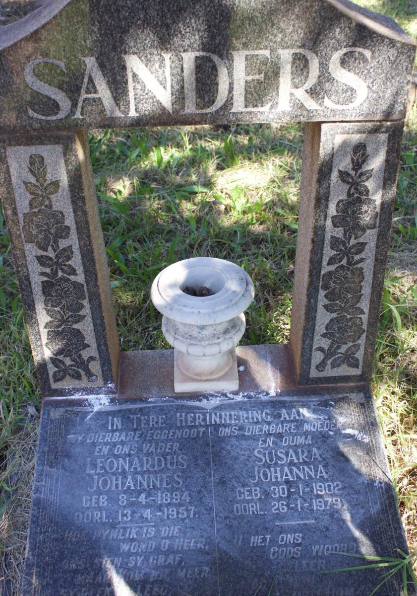 SANDERS Leonardus Johannes 1894-1957 &amp; Susara Johanna 1902-1979