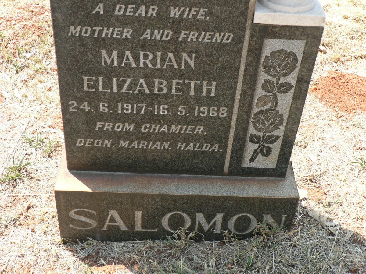 SALOMON Marian Elizabeth 1917-1968
