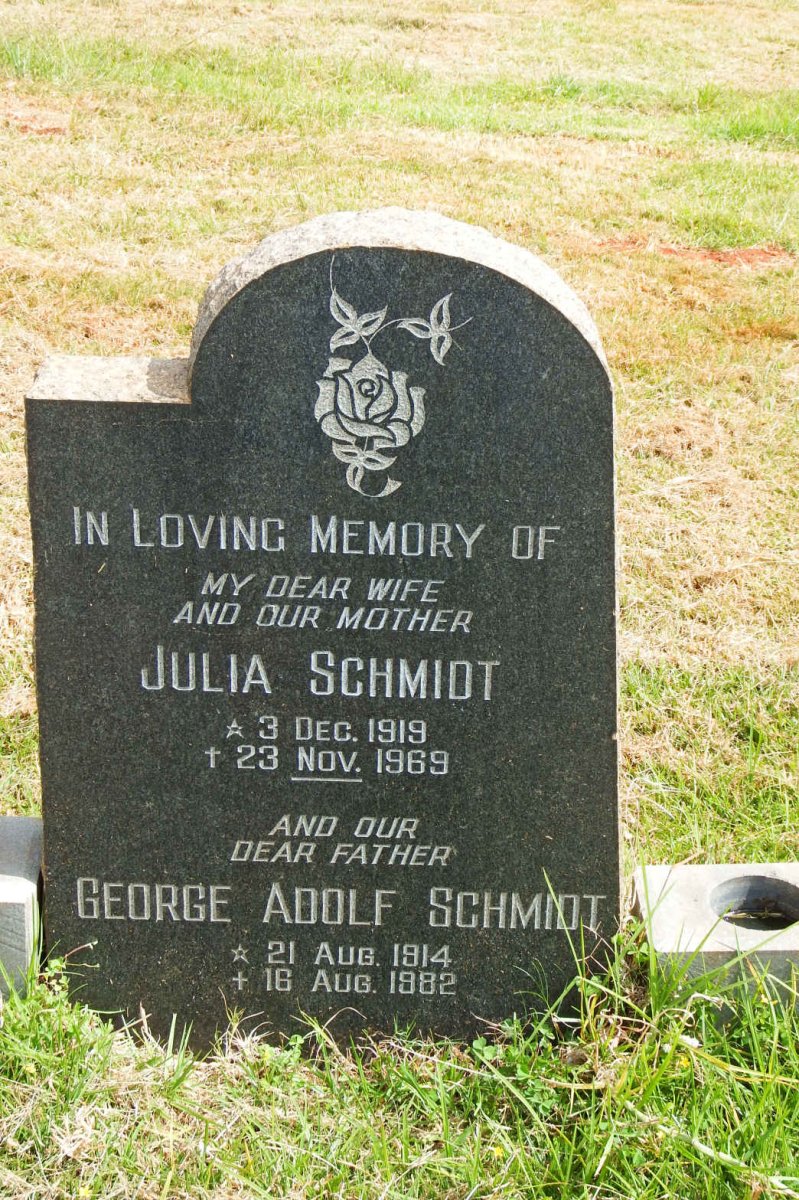 SCHMIDT George Adolf 1914-1982 &amp; Julia 1919-1969
