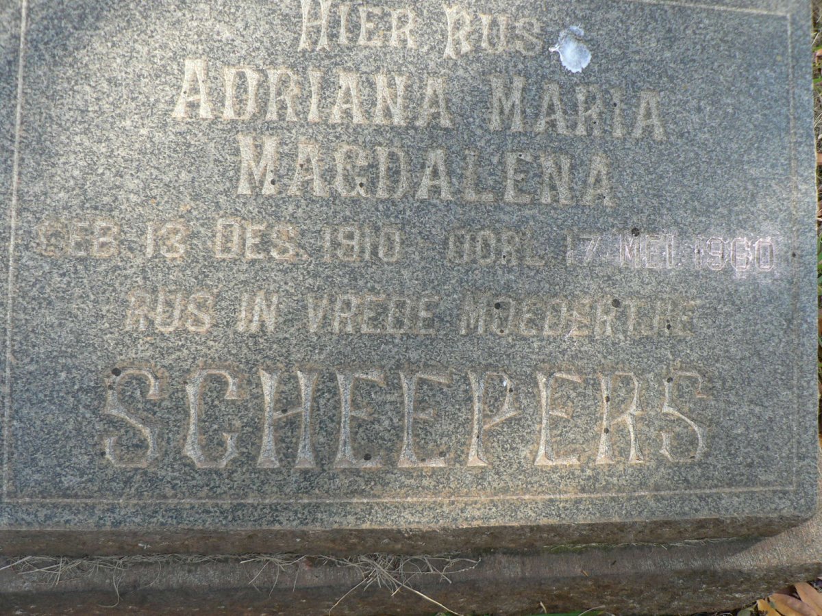 SCHEEPERS Adriana Maria Magdalena 1910-1960