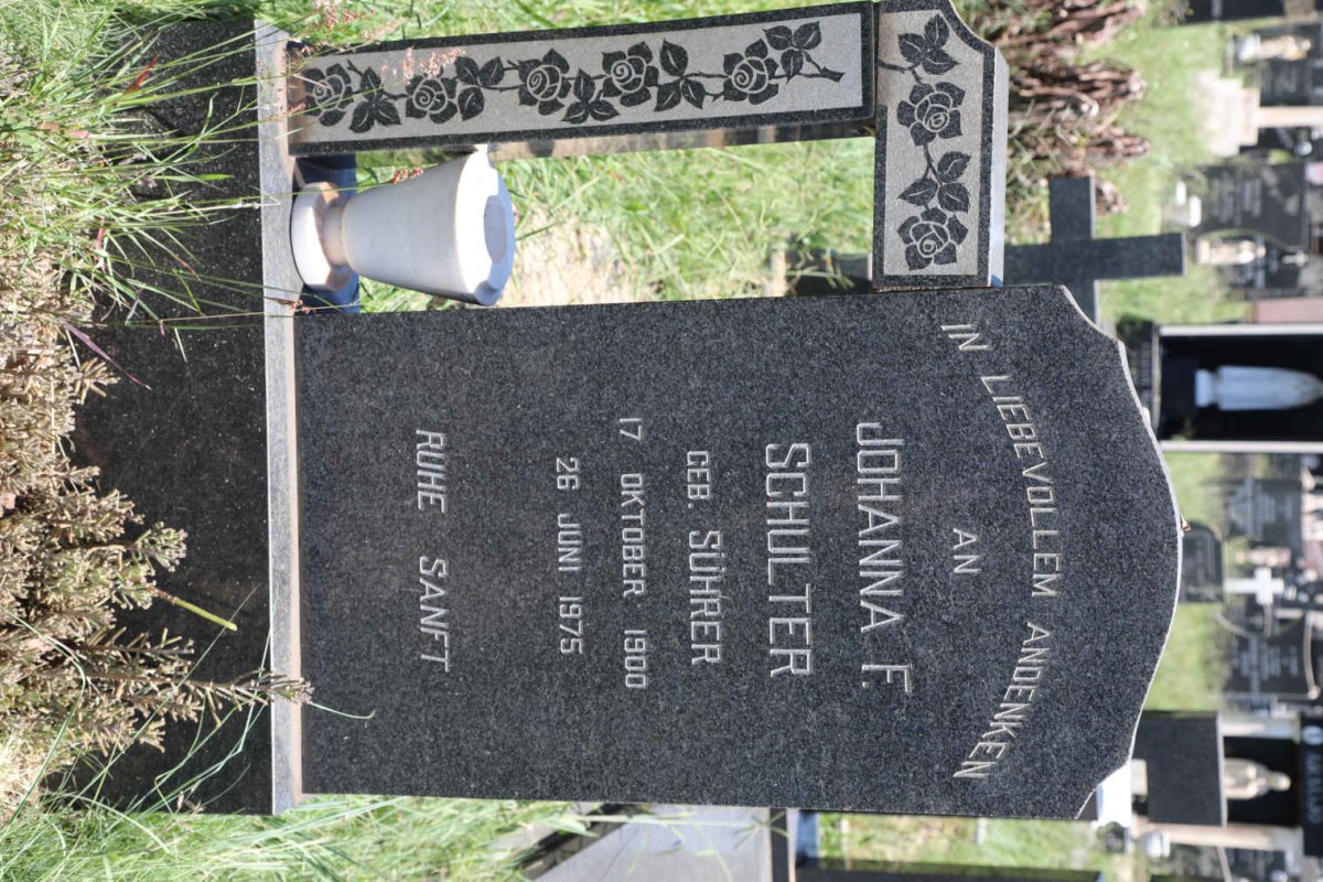 SCHULTER Johanna F. nee SUHRER 1900-1975
