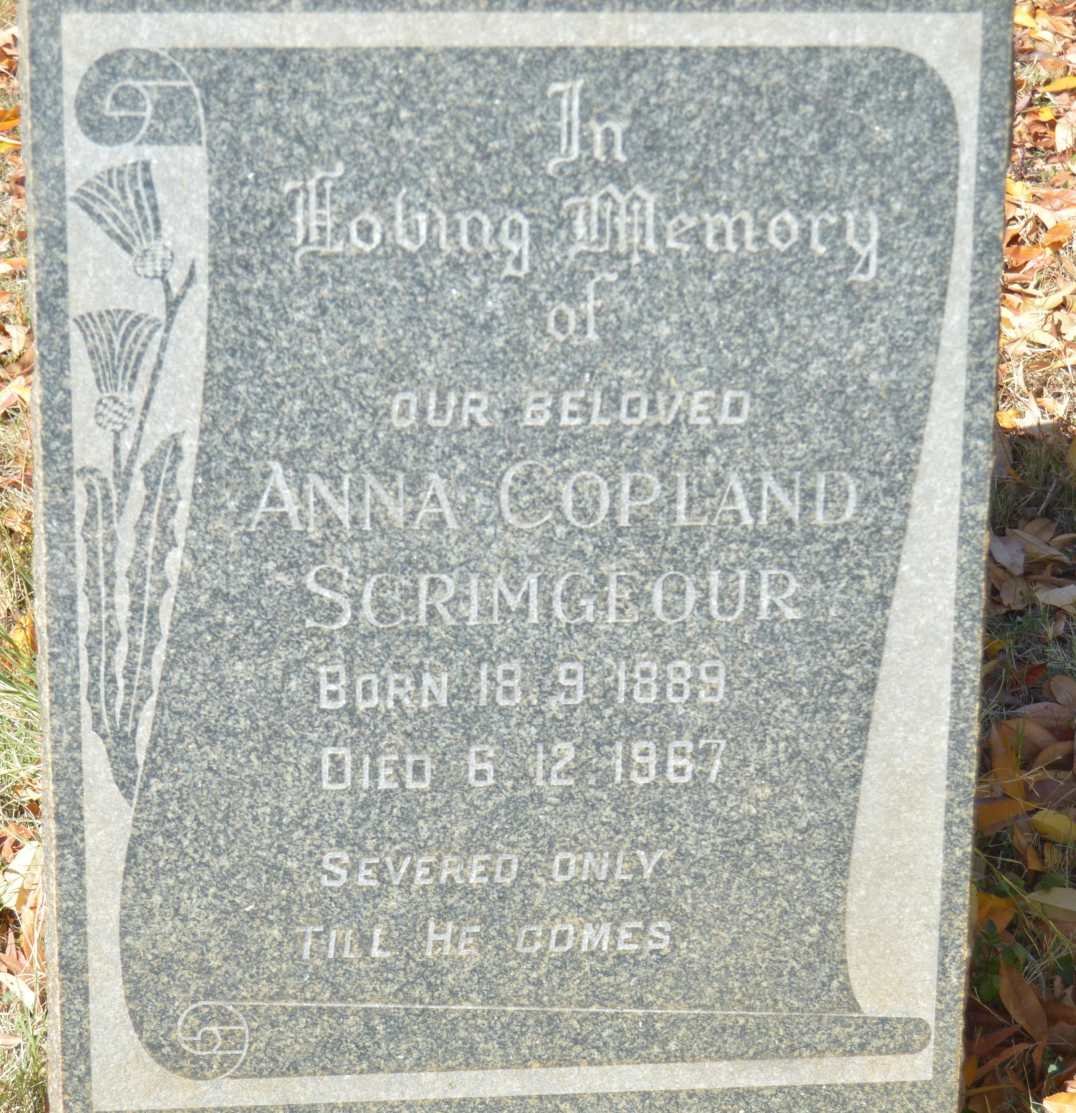 SCRIMGEOUR Anna Copland 1889-1967