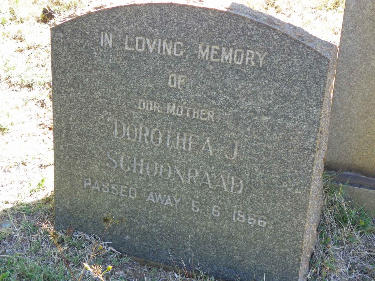 SCHOONRAAD Dorothea J. -1966
