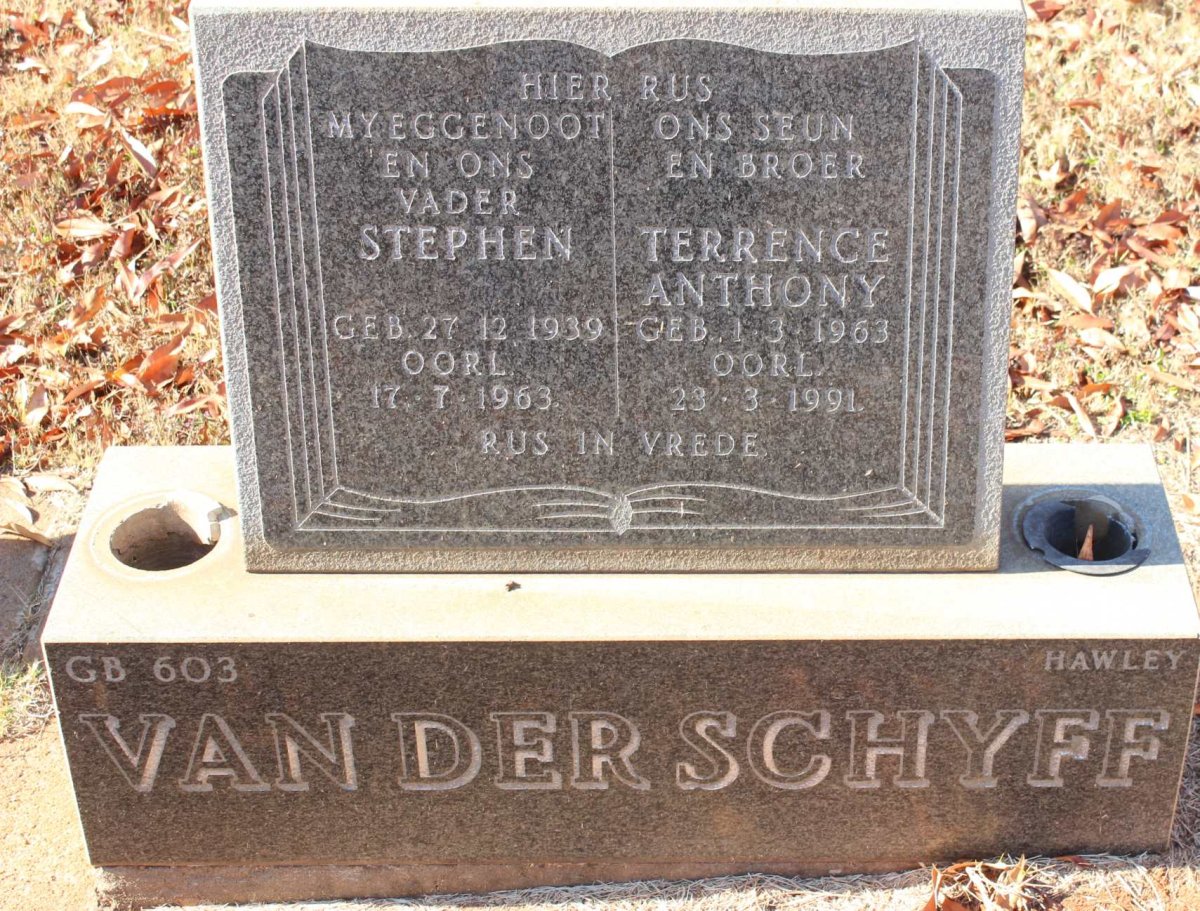 SCHYFF Stephen, van der 1939-1963 :: VAN DER SCHYFF Terrence Anthony 1963-1991