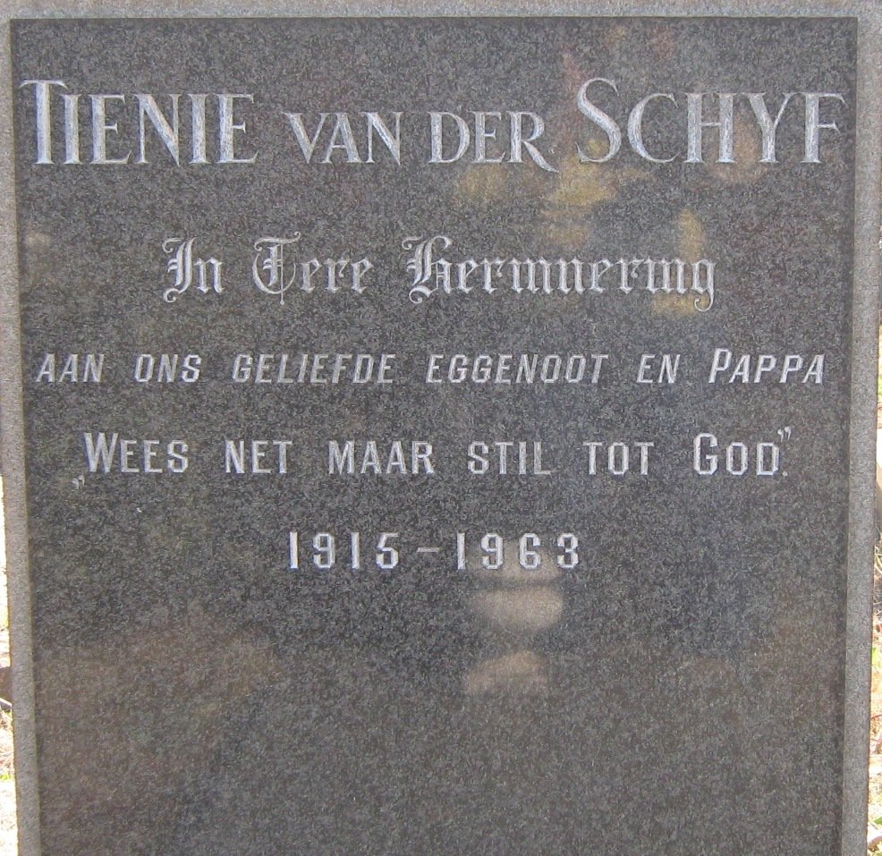 SCHYF Tienie, van der 1915-1963