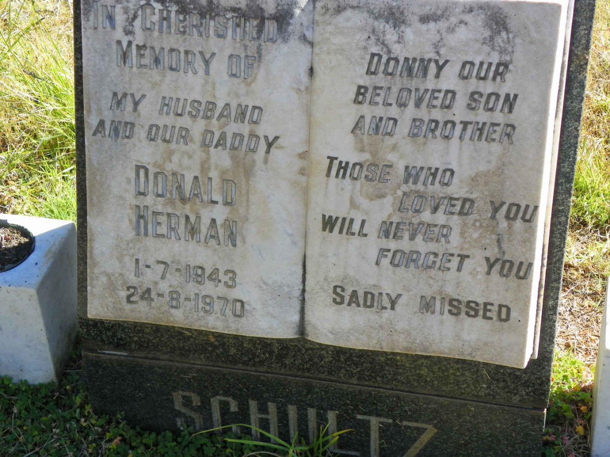 SCHULTZ Donald Herman 1943-1970