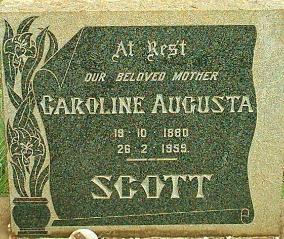 SCOTT Caroline Augusta 1880-1959