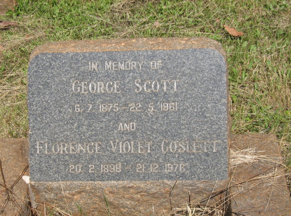 SCOTT George 1875-1961 :: GOSLETT Florence Violet 1898-1976