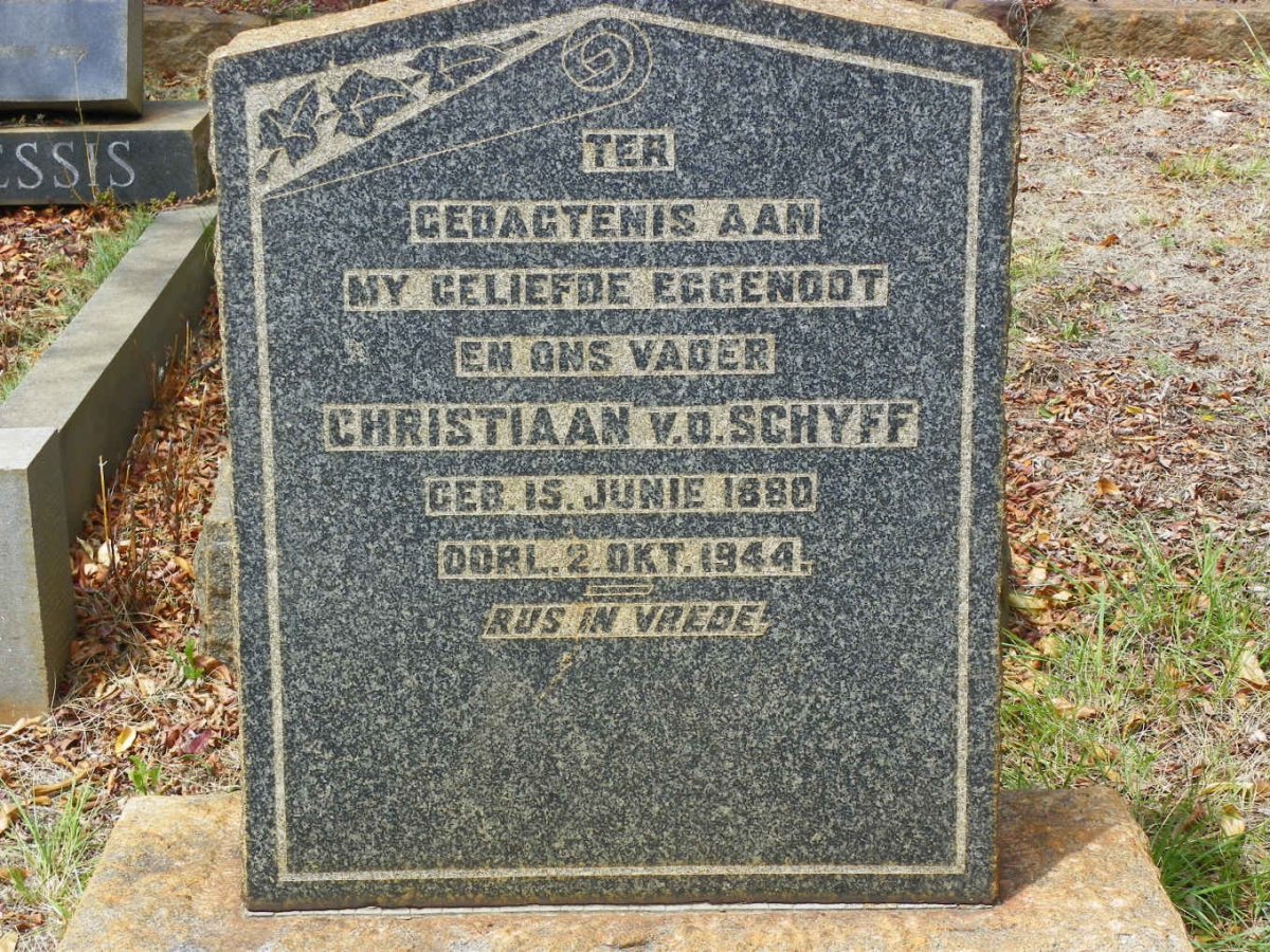 SCHYFF Christiaan, v.d. 1880-1944