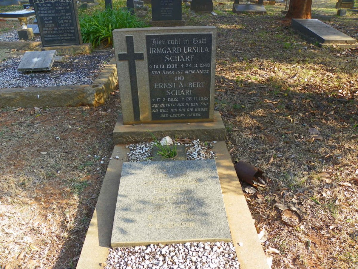 SCHARF Ernst Albert 1902-1966 &amp; Anna Ursula Eudora JOHL 1910-1988 :: SCHARF Irmgard Ursula 1938-1948