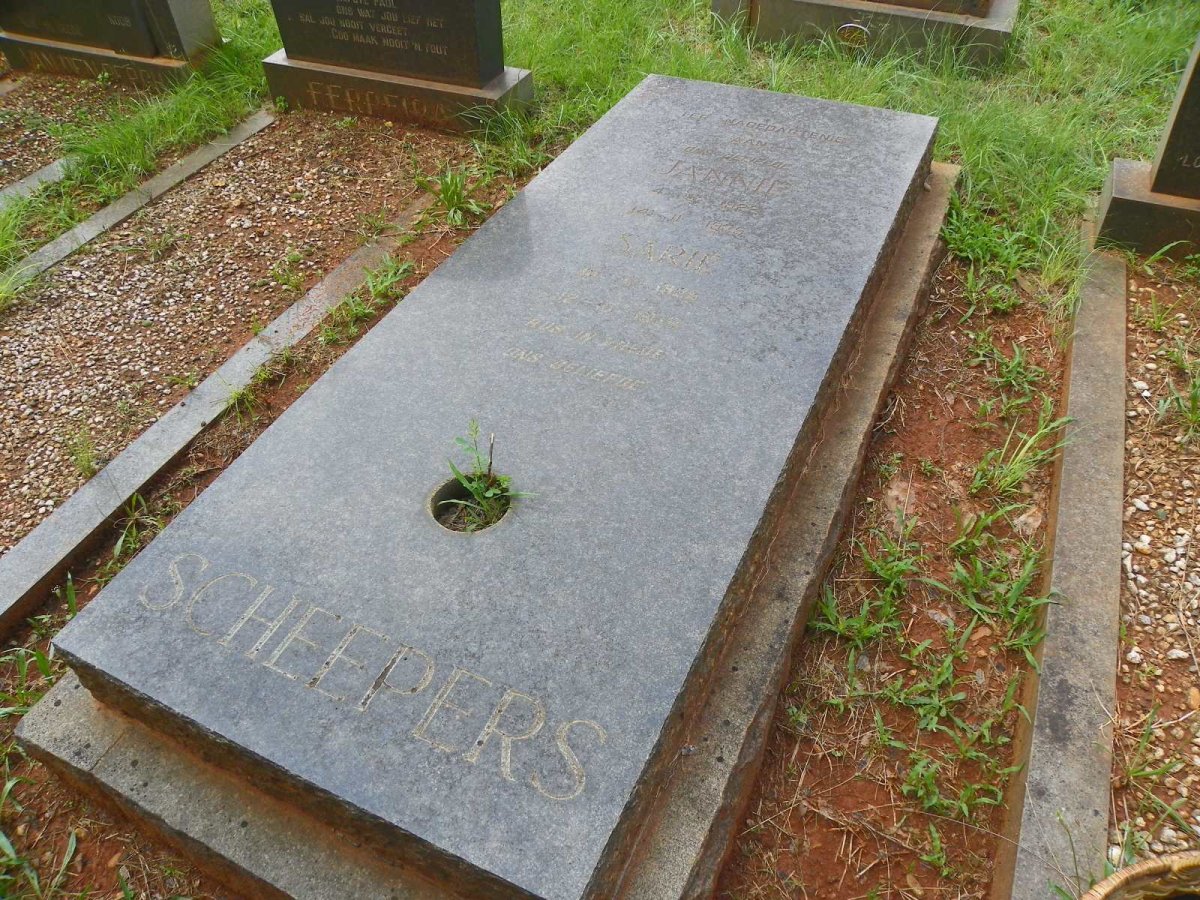SCHEEPERS Jannie 1922-1975 &amp; Sarie 1929-1979