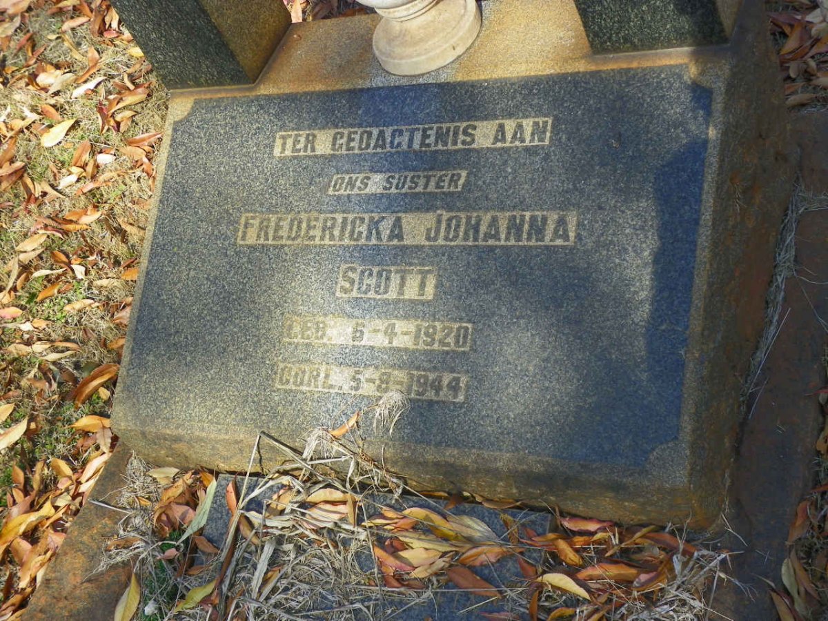 SCOTT Fredericka Johanna 1920-1944
