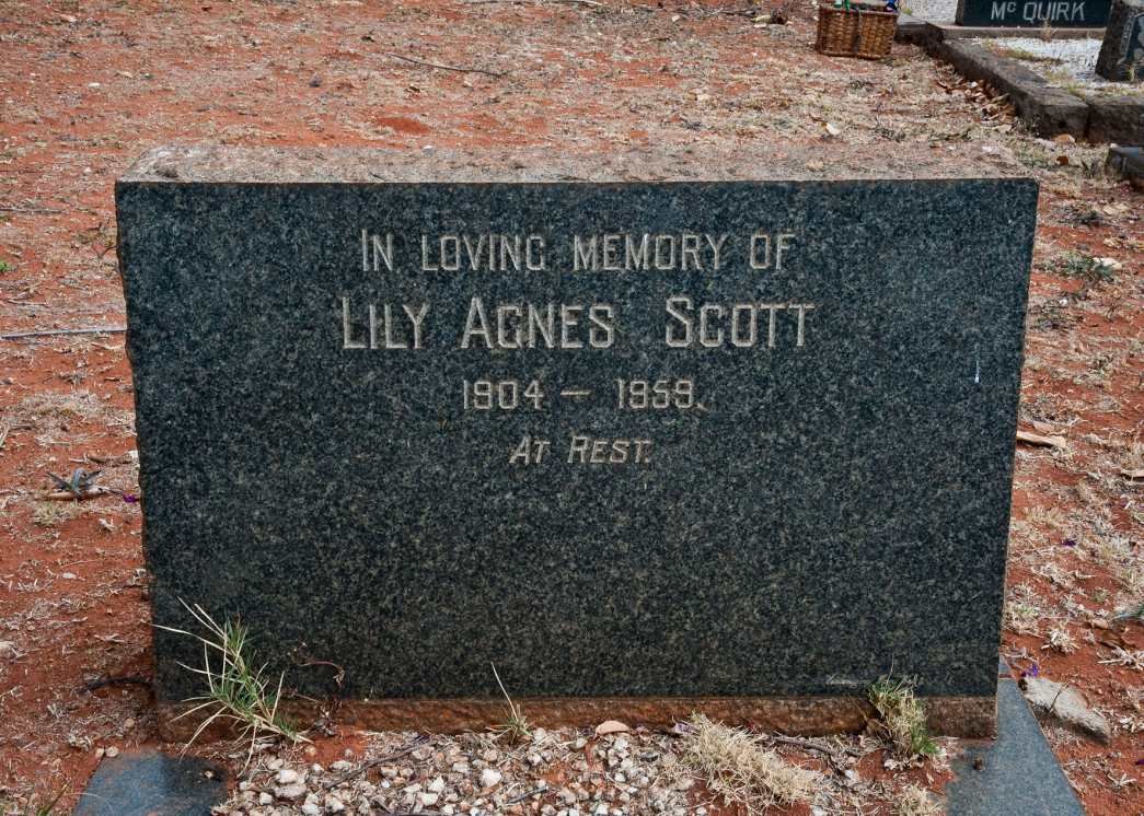 SCOTT Lily Agnes 1904-1959