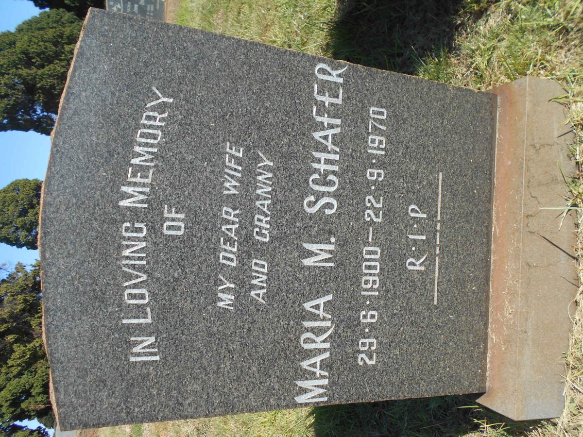 SCHAFER Maria M. 1900-1970