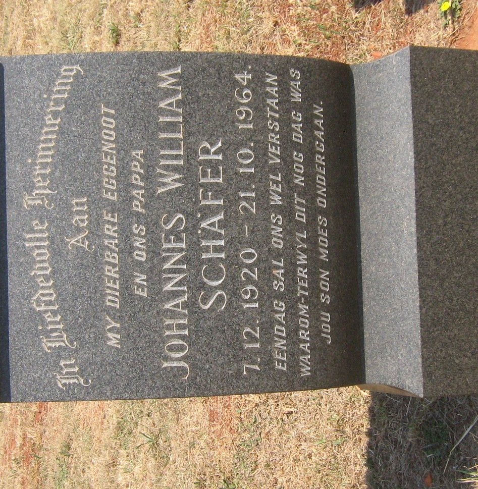 SCHAFER Johannes William 1920-1964