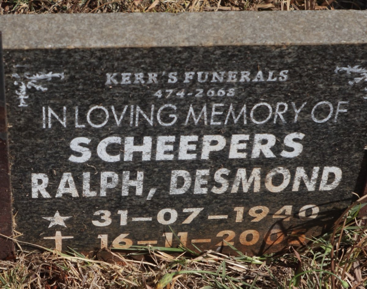 SCHEEPERS Ralph Desmond 1940-2005