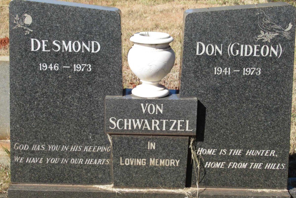 SCHWARTZEL Desmond, von 1946-1973 :: VON SCHWARTZEL Gideon 1941-1973