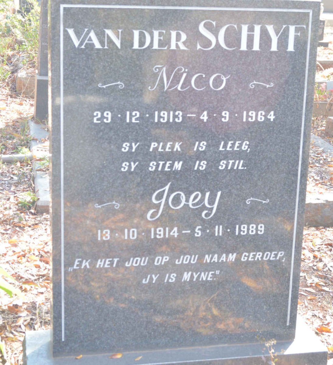 SCHYF Nico, van der 1913-1964 &amp; Joey 1914-1989
