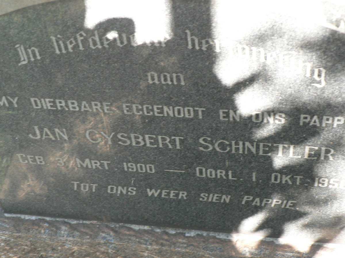 SCHNETLER Jan Gysbert 1900-1958