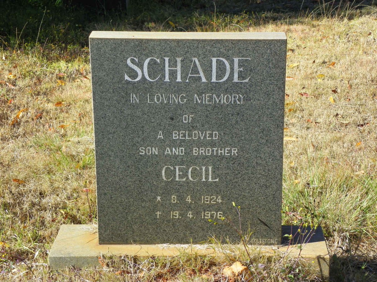 SCHADE Cecil 1924-1976