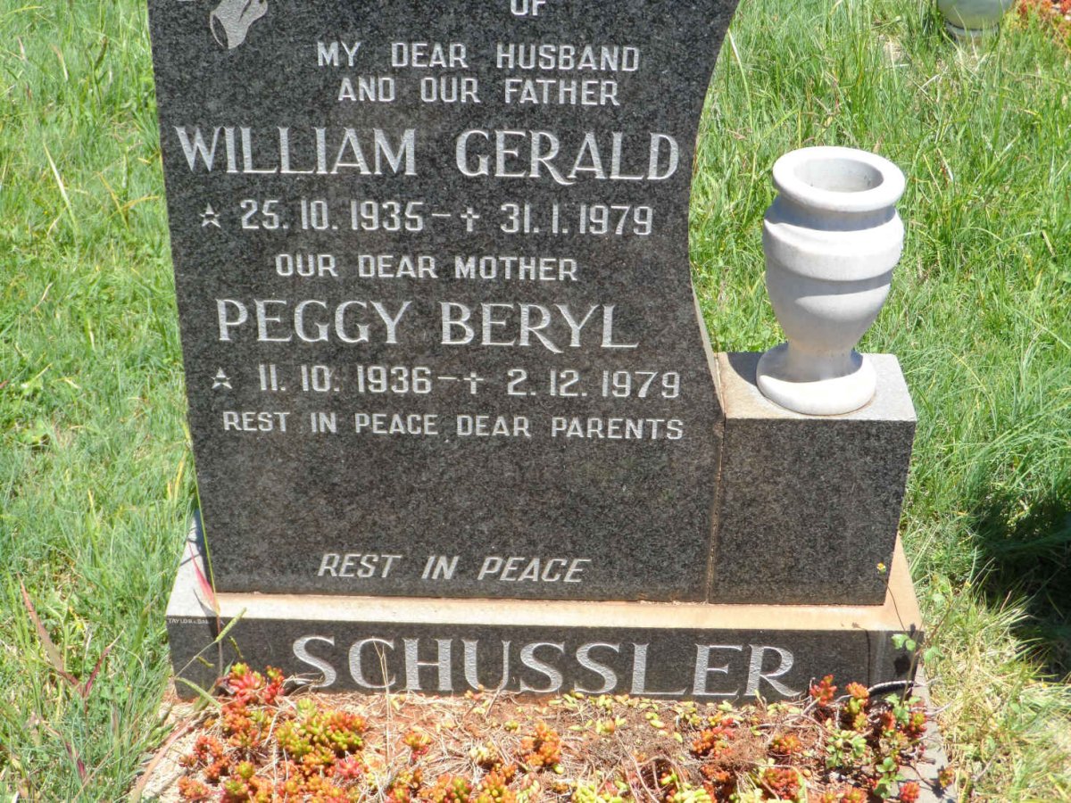 SCHUSSLER William Gerald 1935-1979 &amp; Peggy Beryl 1936-1979
