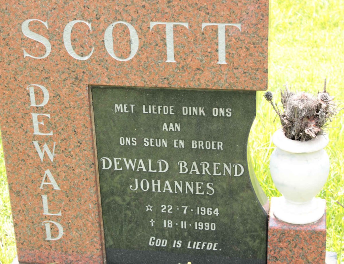 SCOTT Dewald Barend Johannes 1964-1990