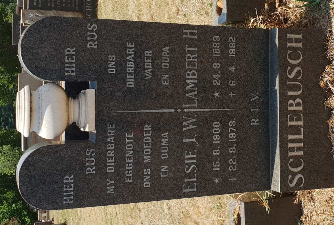 SCHLEBUSCH Lambert H. 1899-1982 &amp; Elsie J.W. 1900-1973