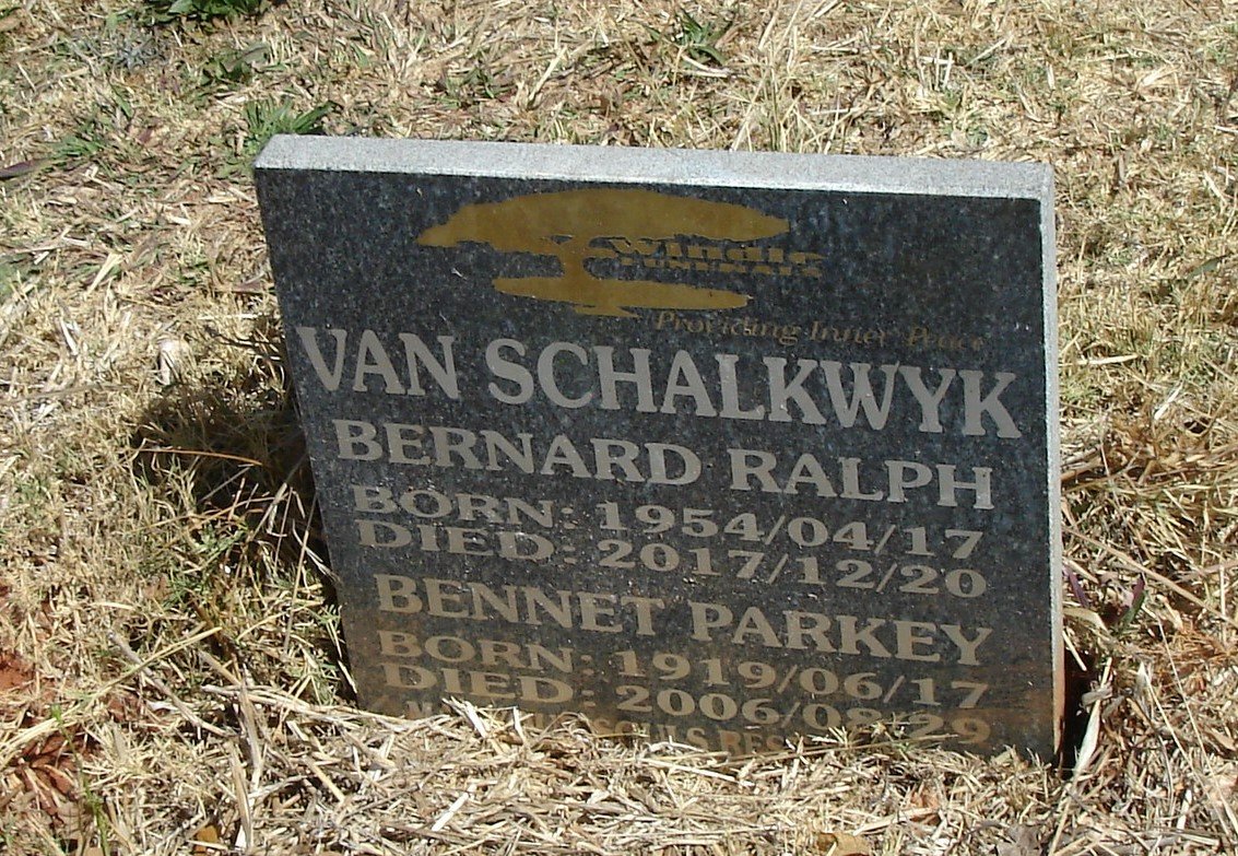 SCHALKWYK Bennet Parkey, van 1919-2006 :: VAN SCHALKWYK Bernard Ralph 1954-2017