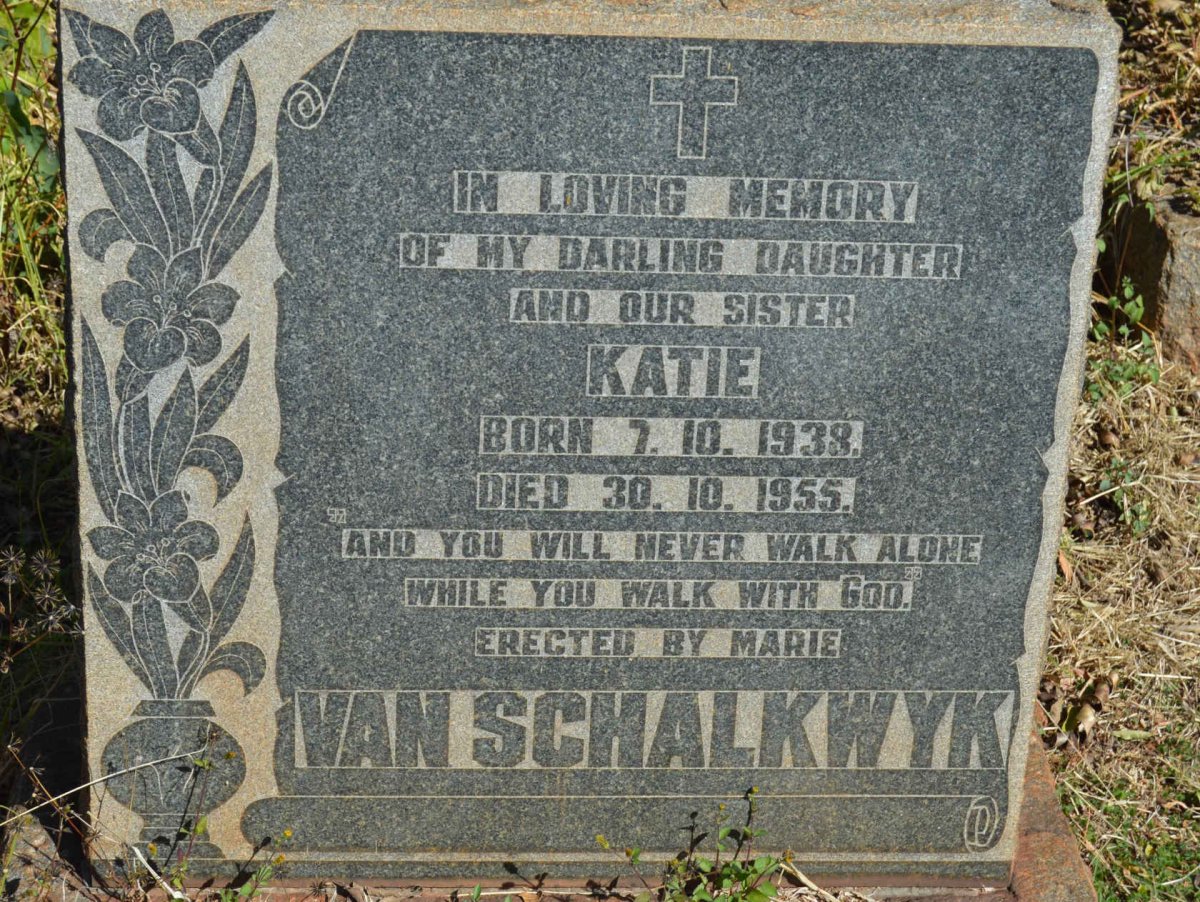 SCHALKWYK Katie, van 1938-1955