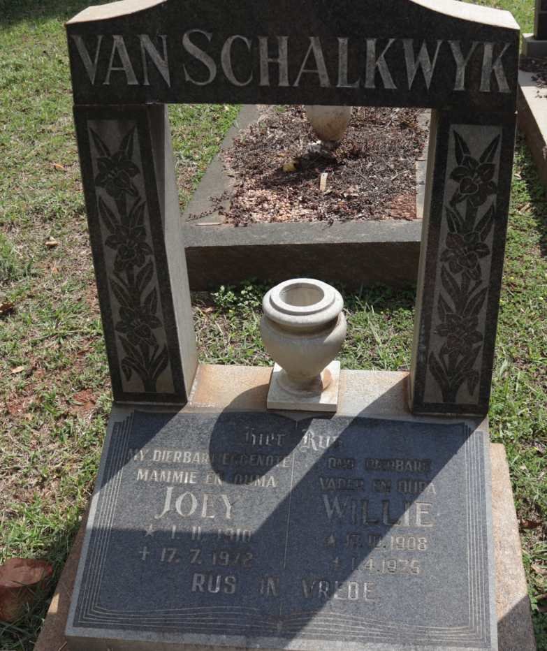 SCHALKWYK Willie, van 1908-1975 &amp; Joey 1910-1972