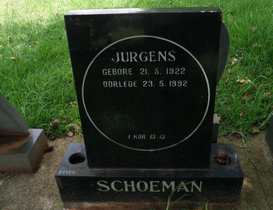 SCHOEMAN Jurgens 1922-1992