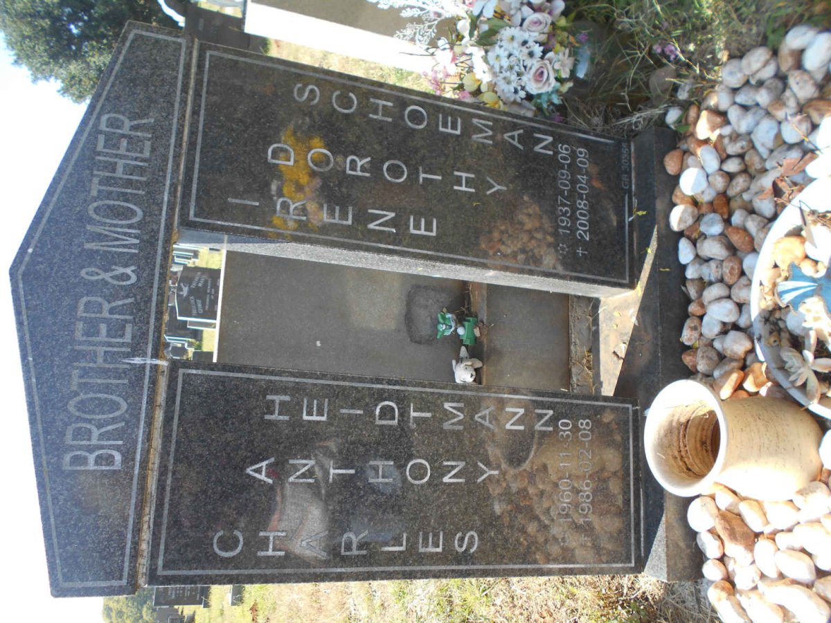 SCHOEMAN Irene Dorothy 1937-2008 :: HEIDTMANN Charles Anthony 1960-1986