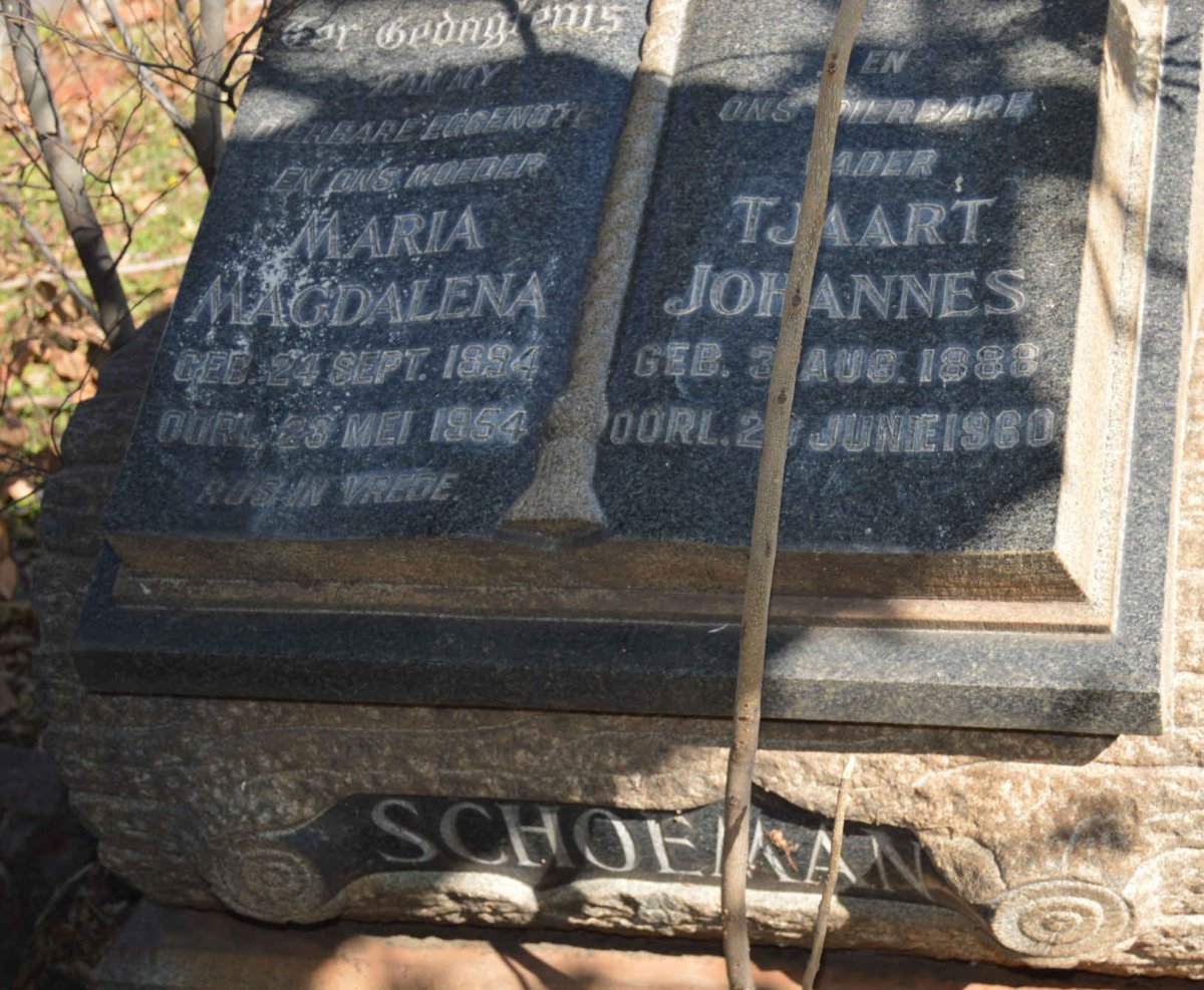 SCHOEMAN Tjaart Johannes 1888-1960 &amp; Maria Magdalena 1894-1954