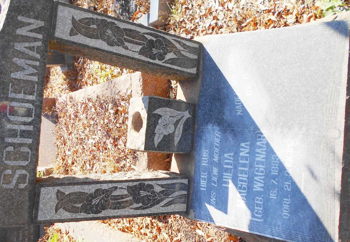 SCHOEMAN Hilda Magdelena nee WAGENAAR 1883-1961