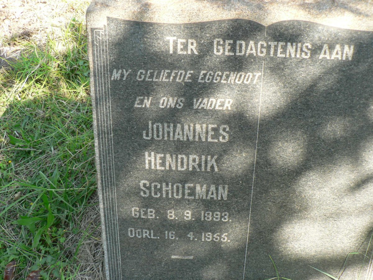 SCHOEMAN Johannes Hendrik 1893-1955