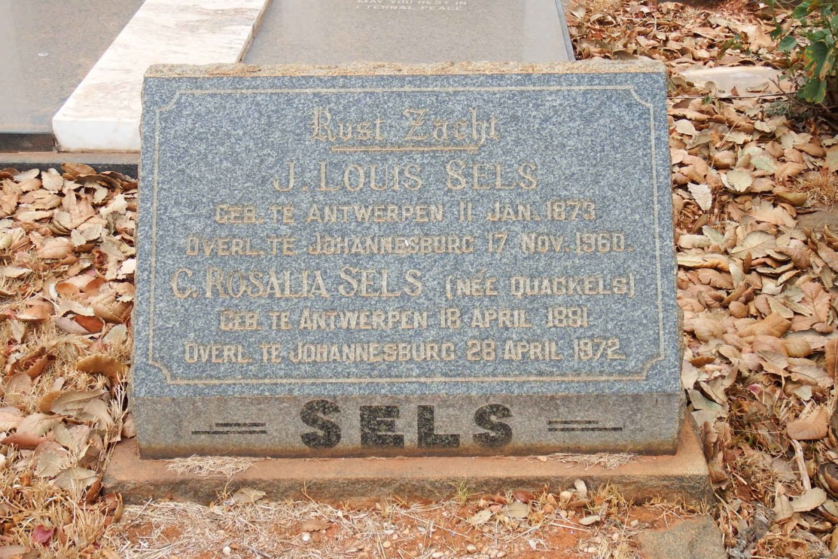 SELS J. Louis 1873-1960 &amp; C. Rosalia QUACKELS 1881-1972