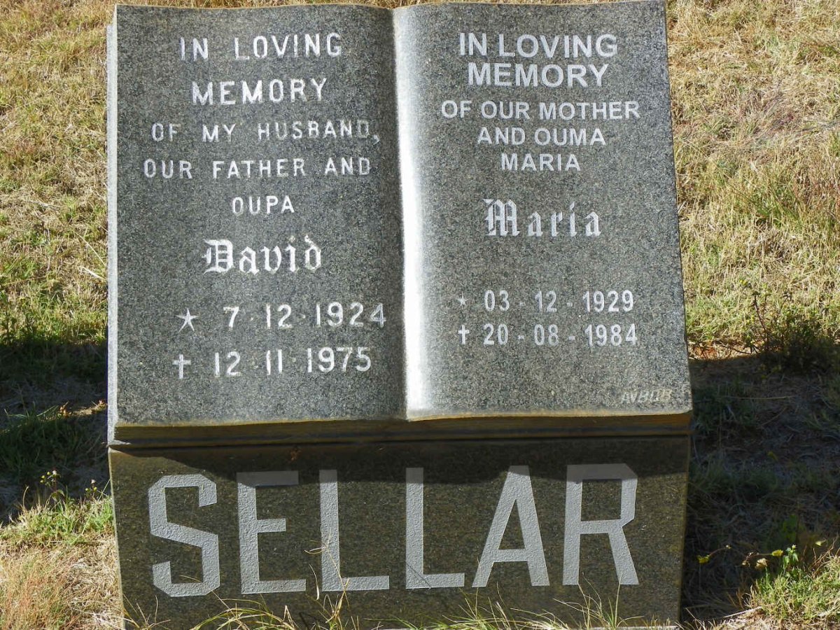 SELLAR David 1924-1975 &amp; Maria 1929-1984