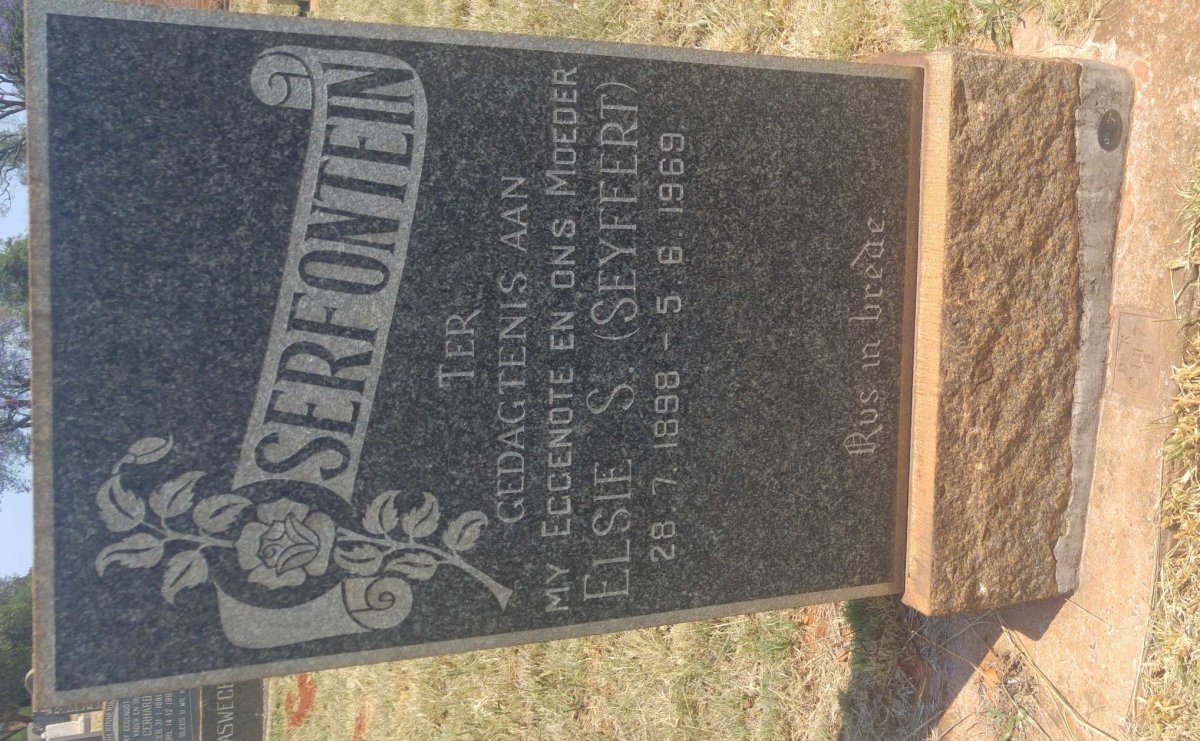 SERFONTEIN Elsie S. nee SEYFFERT 1898-1969