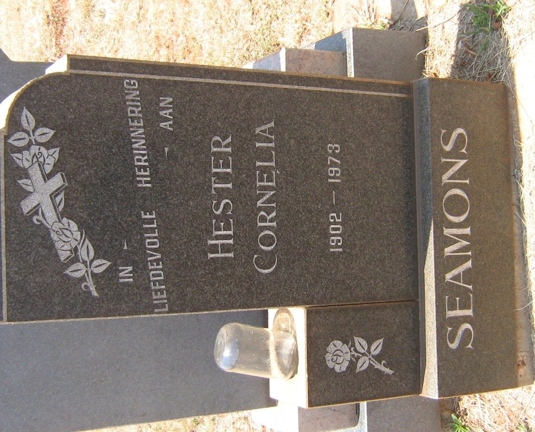 SEAMONS Hester Cornelia 1902-1973