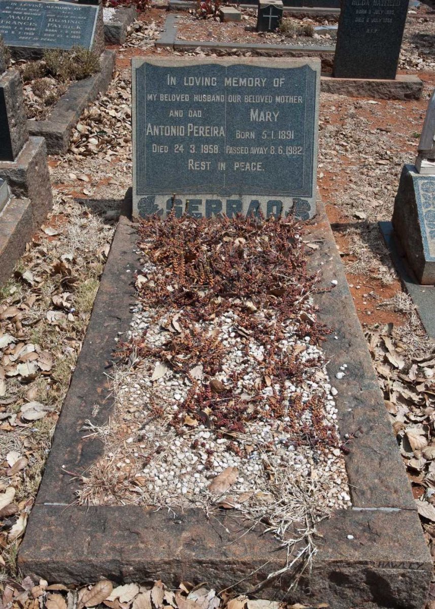 SERRAO Antonio Pereira -1958 &amp; Mary 1891-1982