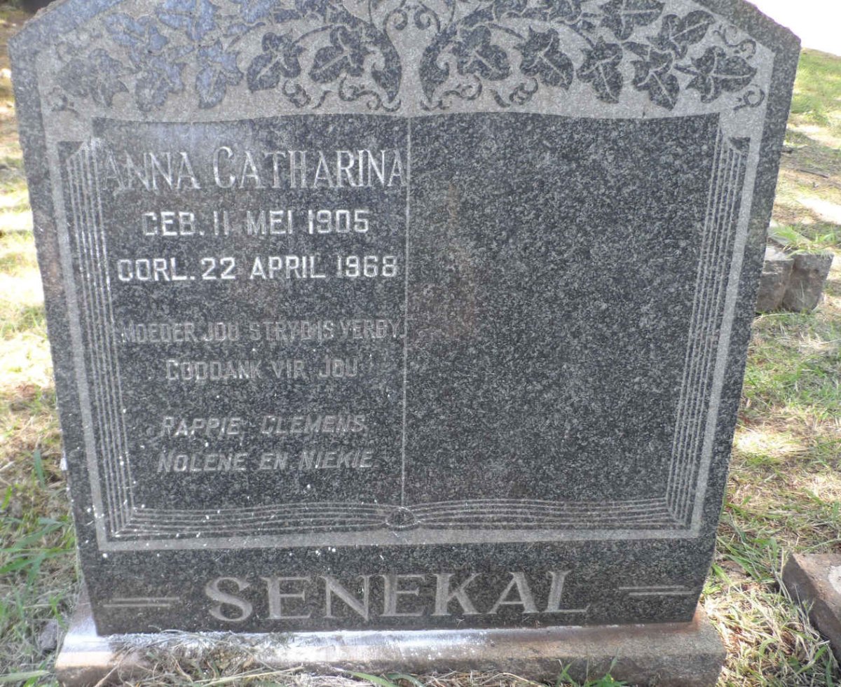 SENEKAL Anna Catharina 1905-1968