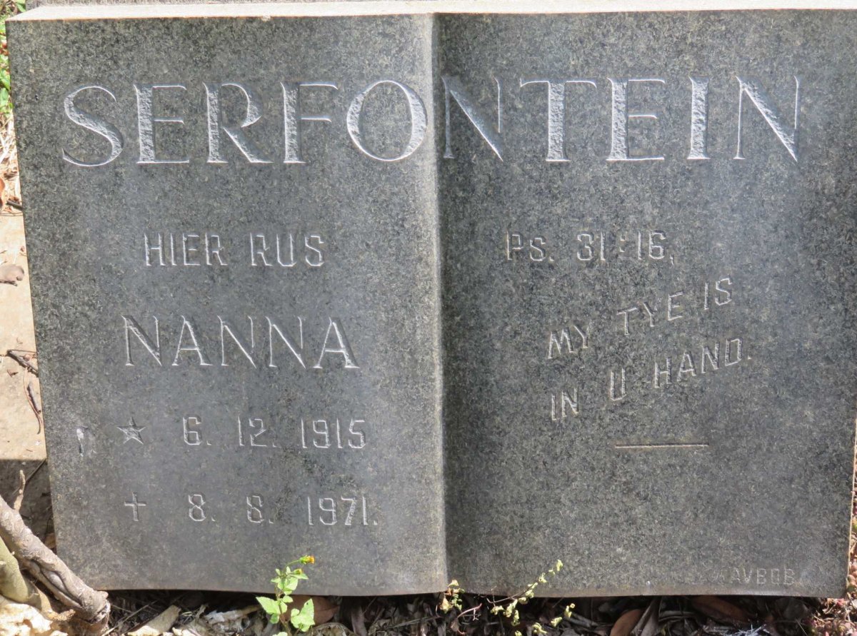 SERFONTEIN Nanna 1915-1971