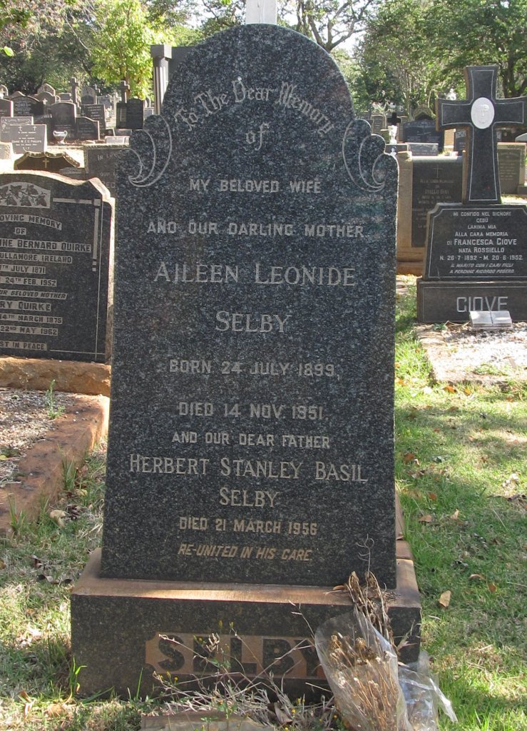 SELBY Herbert Stanley Basil -1956 &amp; Aileen Leonide 1899-1951