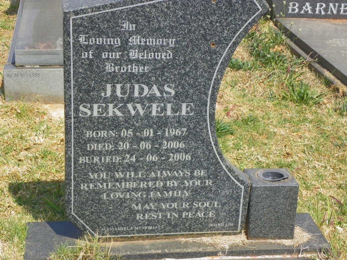 SEKWELE Judas 1967-2006