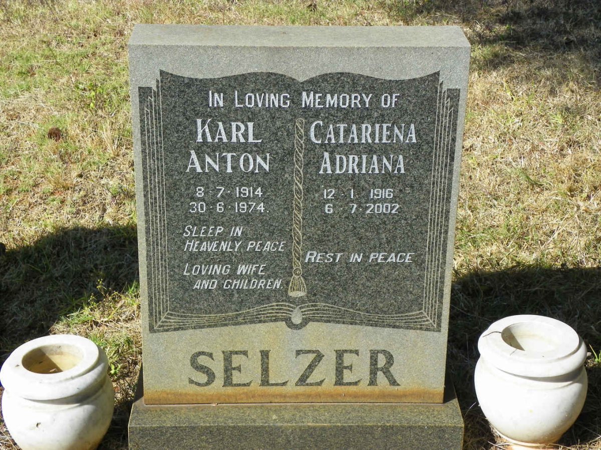 SELZER Karl Anton 1914-1974 &amp; Catariena Adriana 1916-2002