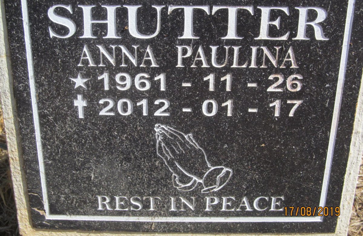 SHUTTER Anna Paulina 1961-2012