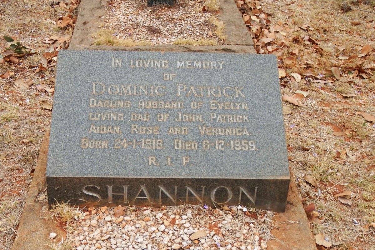 SHANNON Dominic Patrick 1916-1959